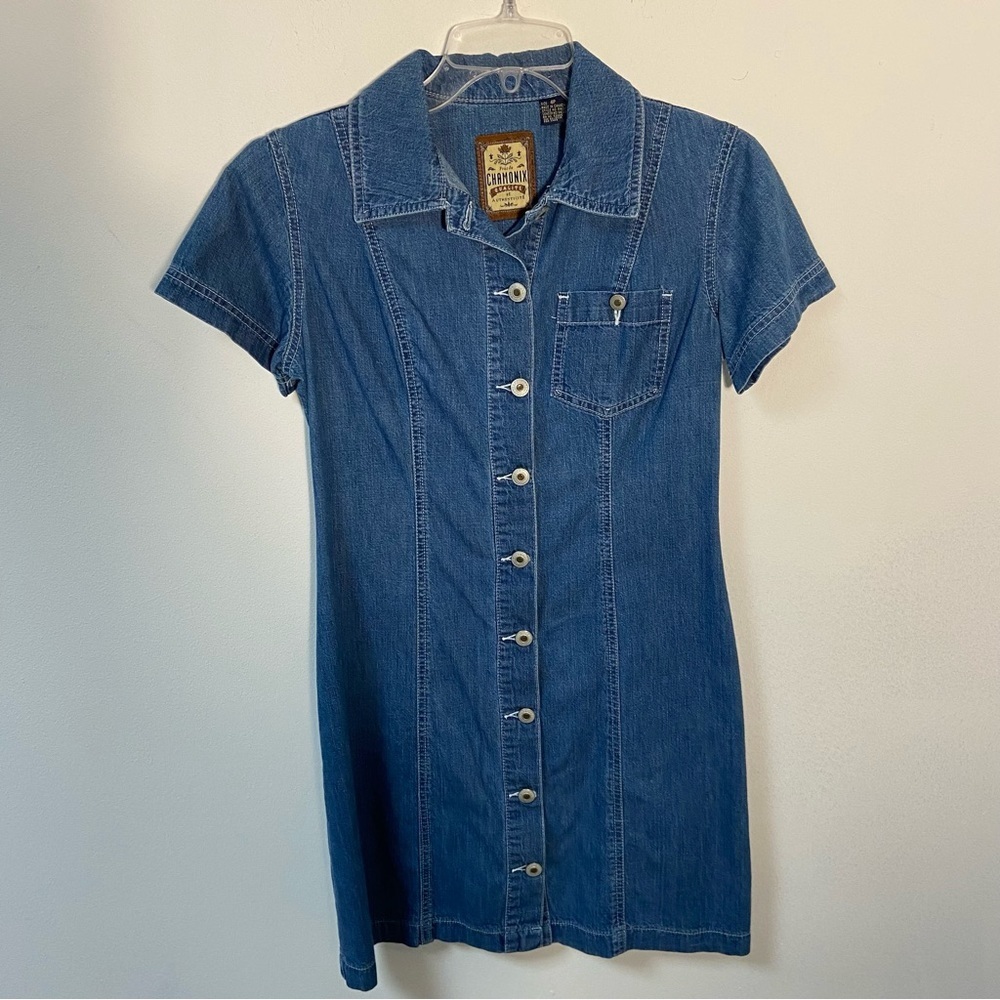 Denim Button-Up Midi Dress